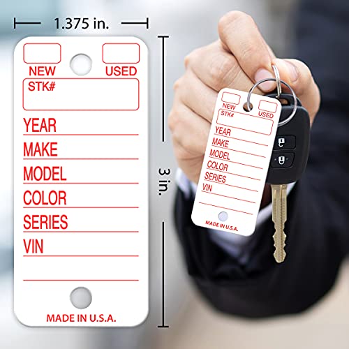 Versa-Tags 250 Tear-Proof Poly Key Tags - Plastic Key Tags for Automotive, Truck, or RV Dealerships (White), Made in USA - Image 2