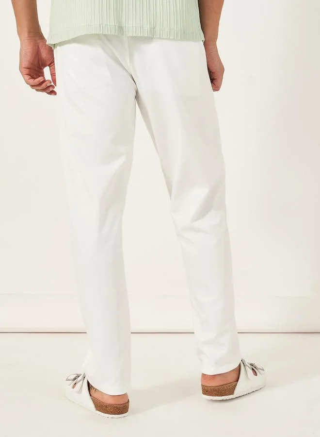 ستايلي Styli Front Pintuck Knit Slim Fit Pants