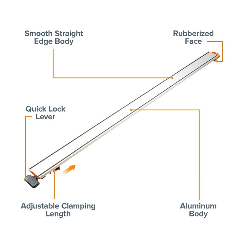 BORA 50â€ NGX Circular Saw Guide Rail, Clamp Edge for Circular Saws, Great for Straight Cross-Cutting Plywood Sheets and Routing Dados, 544050 - Image 2