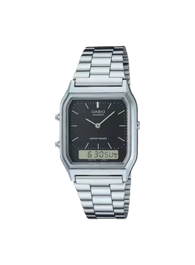 كاسيو Unisex Stainless Steel Analog-Digital Watch AQ-230A-1D - 38.8 mm