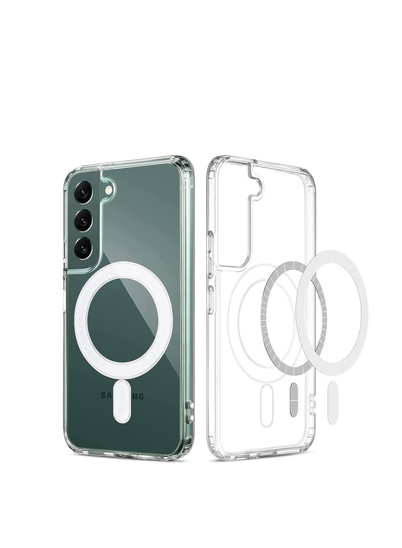 Denx BM Samsung s22 plus  Magsafe Case 2023 Slim Thin Magnetic Cover Anti Yellowing Anti Scratch Hard Back Crystal Clear - Image 1