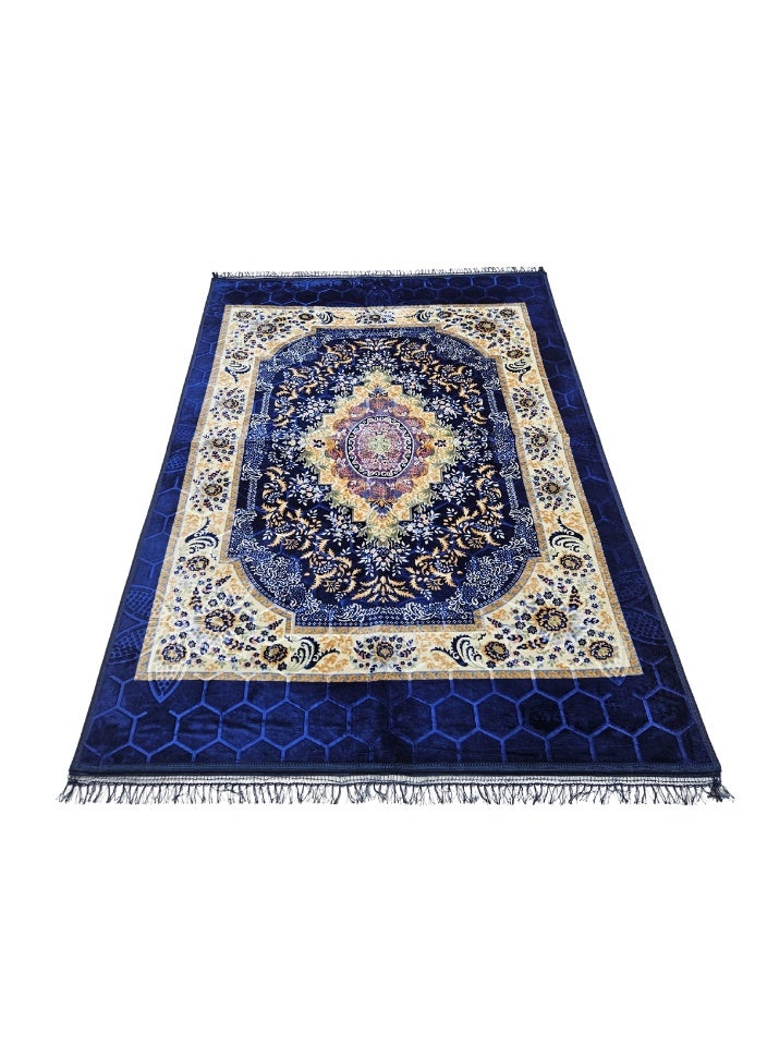 SMART HOME Excellent velvet carpets and rugs, padded and soft to the touch, with beautiful 3D patterns a ground seating mat for trips, camping, hiking, and wilderness, a luxurious rug, size 230X160 cm - Image 1