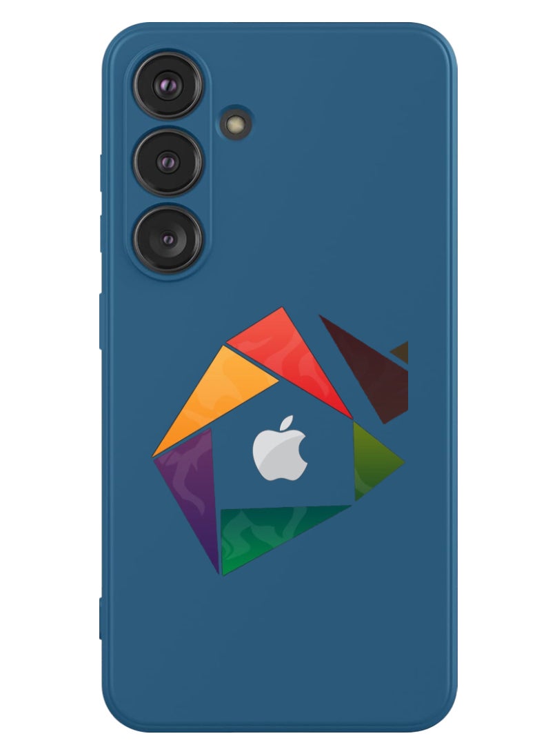 Theodor Protective Slim Fit Case Liquid Silicone Cover with Full Body Protection Anti-Scratch Shockproof Case For Samsung Galaxy S24 Plus (Blue) - apple-triangle-logo - Image 1