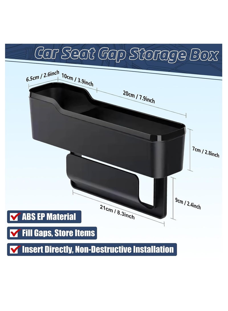 SYOSI Car Seat Gap Filler Organizer, Multifunctional Base Removable Car Organizer Storage Box Front Seat Car Accessories for CellPhone Glasses Drinks Coin Key, Black, 2 Pcs - Image 3