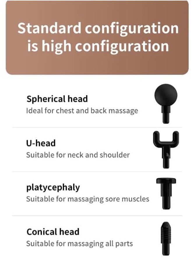 Generic Mini Massage Gun 4 in 1 , HS-520 25W Professional Massage Gun with 4 Heads and Vibrating Massager, Deep Massage for Muscle Relaxation - Gray  - Image 2
