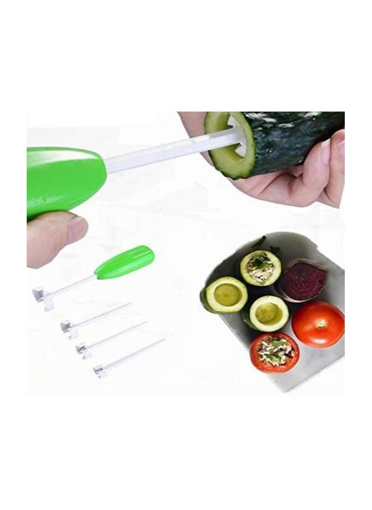 Generic - "4-Piece Plastic Stuffed Vegetable Corer Set - Magic Corer for Zucchini, Eggplant, and Tomatoes, Perfect for Easily Preparing Stuffed Vegetables. Includes a Thin and Sturdy Corer for Vegetables like Zucchini and Eggplant. A Versatile Tool for Professionally and Easily Preparing Stuffed Dishes, Ideal for Everyday Cooking." - Image 1