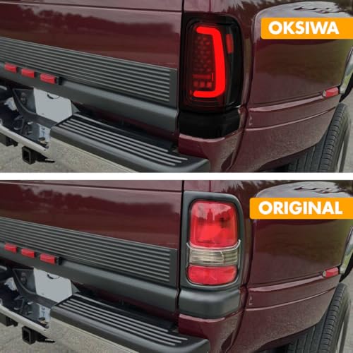 OKSIWA Sequential LED Tail Lights for Dodge Ram 1500 1994–2001/2500-3500 1994–2002, Animated C-Shaped, Full LED Rear Lamp Assembly, Weatherproof, Plug & Play (Driver & Passenger Side) - Image 4