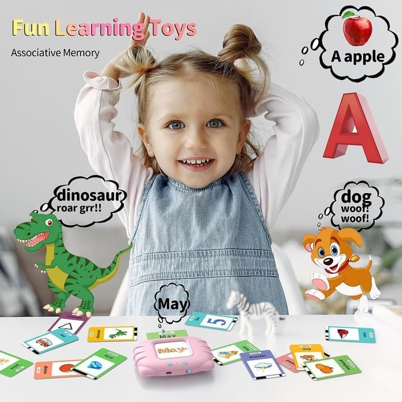 CYNVEXA Talking Flash Cards for Kids 2-5 Years | Rechargeable Educational Learning Toy for Toddlers | Language Skills Builder for Boys & Girls (Kids Talking Flashcards) - Image 2