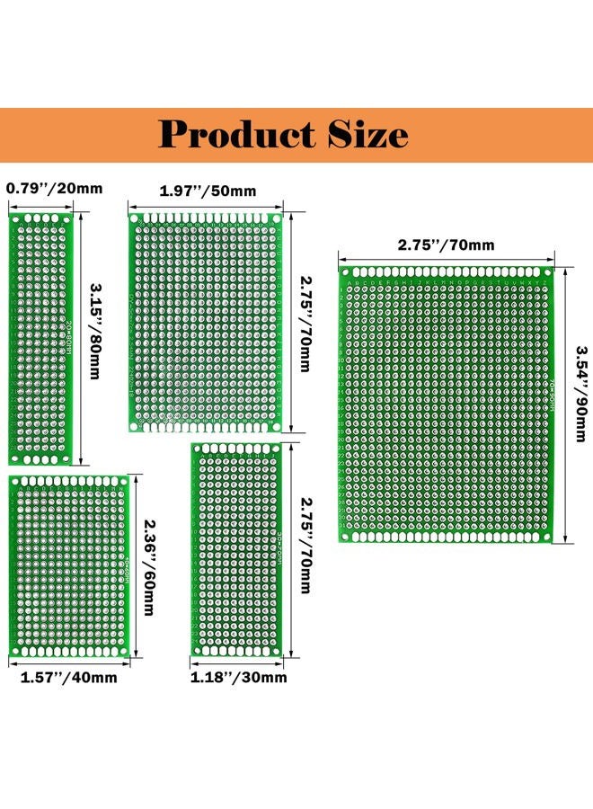 Sunxeke 17 Values Double Sided PCB Board Kit for DIY Soldering and Electronic Project Circuit Boards Compatible with Arduino Kits, 2.54mm Male and Female Header Connector - Image 3