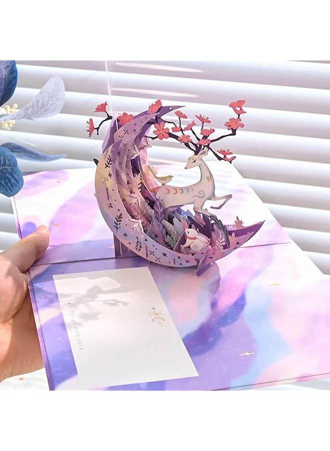 erorex Pop Up Birthday Cards For Women Men Kids 3D Pop Up Cards Thank You Cards Greeting Cards Anniversary Card Birthday Day Gifts For Mom With Plastic Bag And Pop Up Card Holder Purple  - Image 2