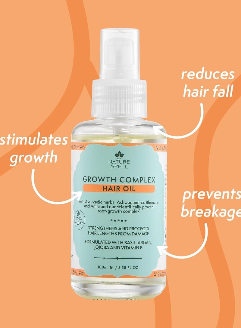 Nature Spell Growth Complex Hair Oil 100ml - Ayurvedic Hair Strengthening & Growth Treatment - Image 2