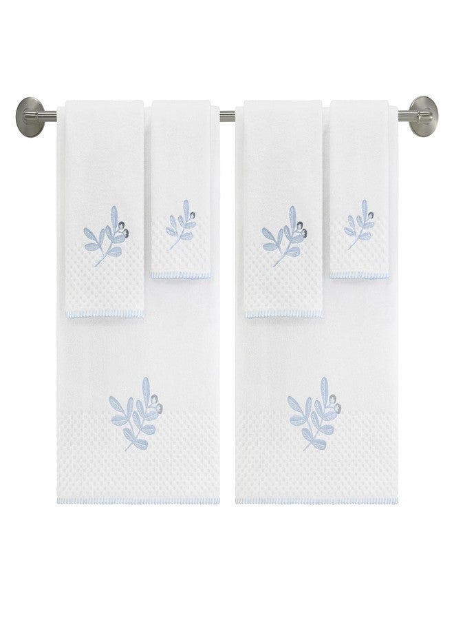 IZOD - Hand Towels, Soft & Absorbent Embroidered Cotton with Textured Terry Weave, Evergreen Bathroom Decor (Kingsley Collection, 2-Pack) - Image 2