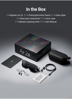 RayNeo RayNeo Air 2s XR Glasses - Latest AR Smart Glasses with 4 Speakers, 201" Micro OLED with 120 Hz, 5000 nits Brightness, Smart Glasses for iPhone 16/15/15 Pro Max/Android/MacBook/Switch/PS5/-2024 Model.  - Image 5