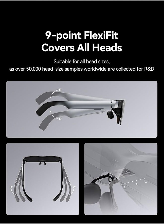 RayNeo - RayNeo Air 2s XR Glasses - Latest AR Smart Glasses with 4 Speakers, 201" Micro OLED with 120 Hz, 5000 nits Brightness, Smart Glasses for iPhone 16/15/15 Pro Max/Android/MacBook/Switch/PS5/-2024 Model. - Image 1