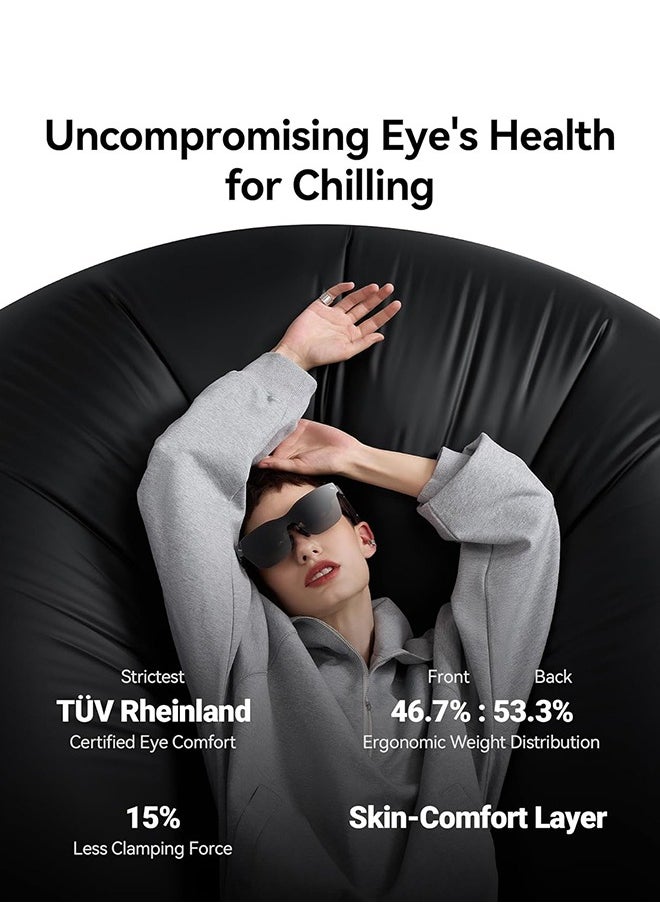 RayNeo - RayNeo Air 2s XR Glasses - Latest AR Smart Glasses with 4 Speakers, 201" Micro OLED with 120 Hz, 5000 nits Brightness, Smart Glasses for iPhone 16/15/15 Pro Max/Android/MacBook/Switch/PS5/-2024 Model. - Image 1