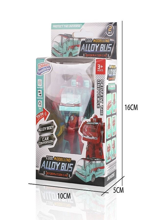 Children's mini alloy deformed bus robot bus human model toy - Image 1