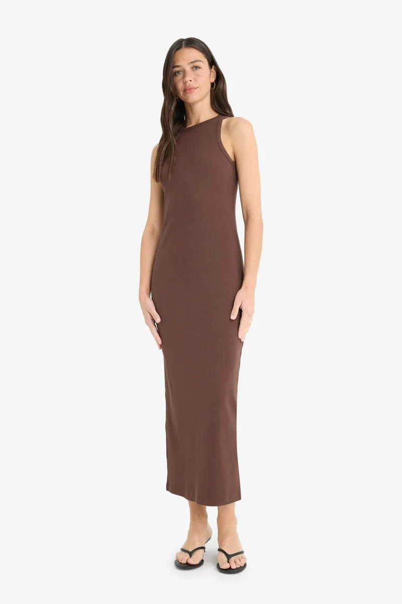 DeFacto Bodycon Halter Collar Camisole Maxi Dress