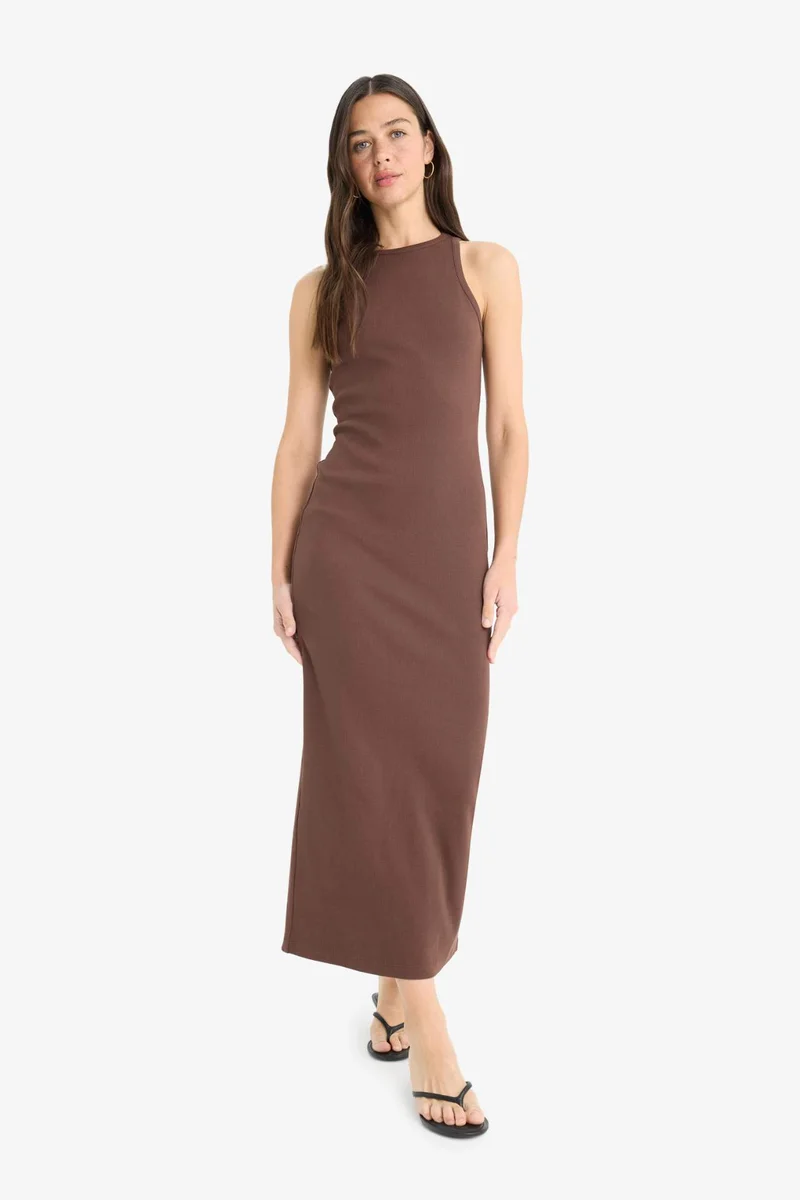 DeFacto Bodycon Halter Collar Camisole Maxi Dress