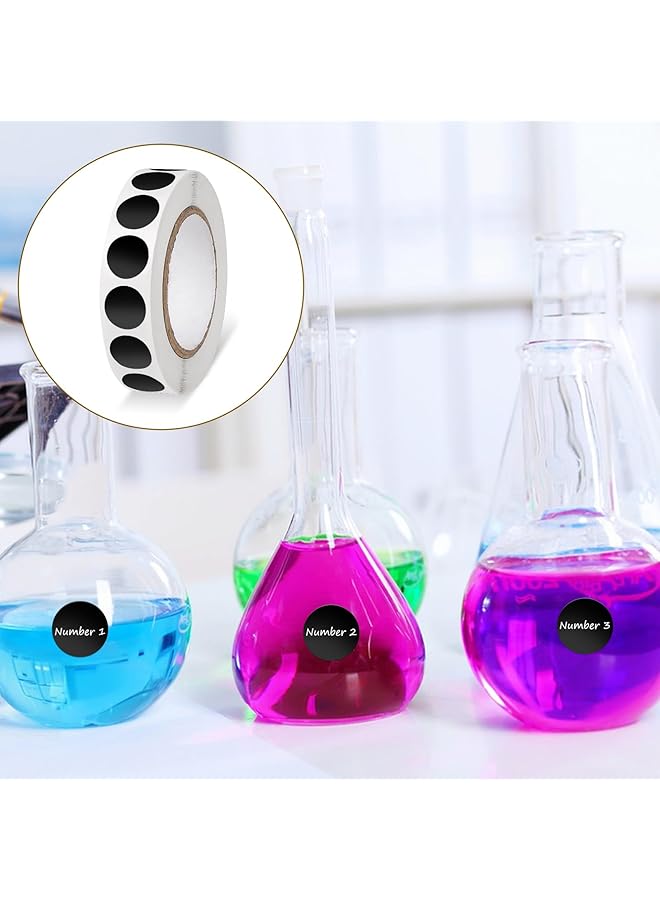 إيروريكس 1000 قطعة من الملصقات الدائرية السوداء مقاس 0.5 بوصة، ملصقات دائرية مقاومة للماء، ملصقات بنقاط سوداء، ملصقات ترميز الألوان للمكتب والمتجر والمنزل والفصول الدراسية - Image 4