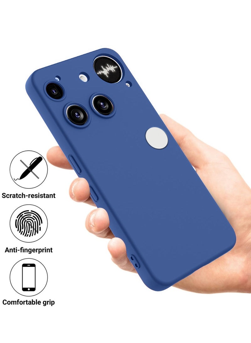 دبليو تيك غطاء هاتف ناثينج (3) 5G 2025 من السيليكون السائل الناعم (MCRPSN) - أزرق كحلي - Image 2