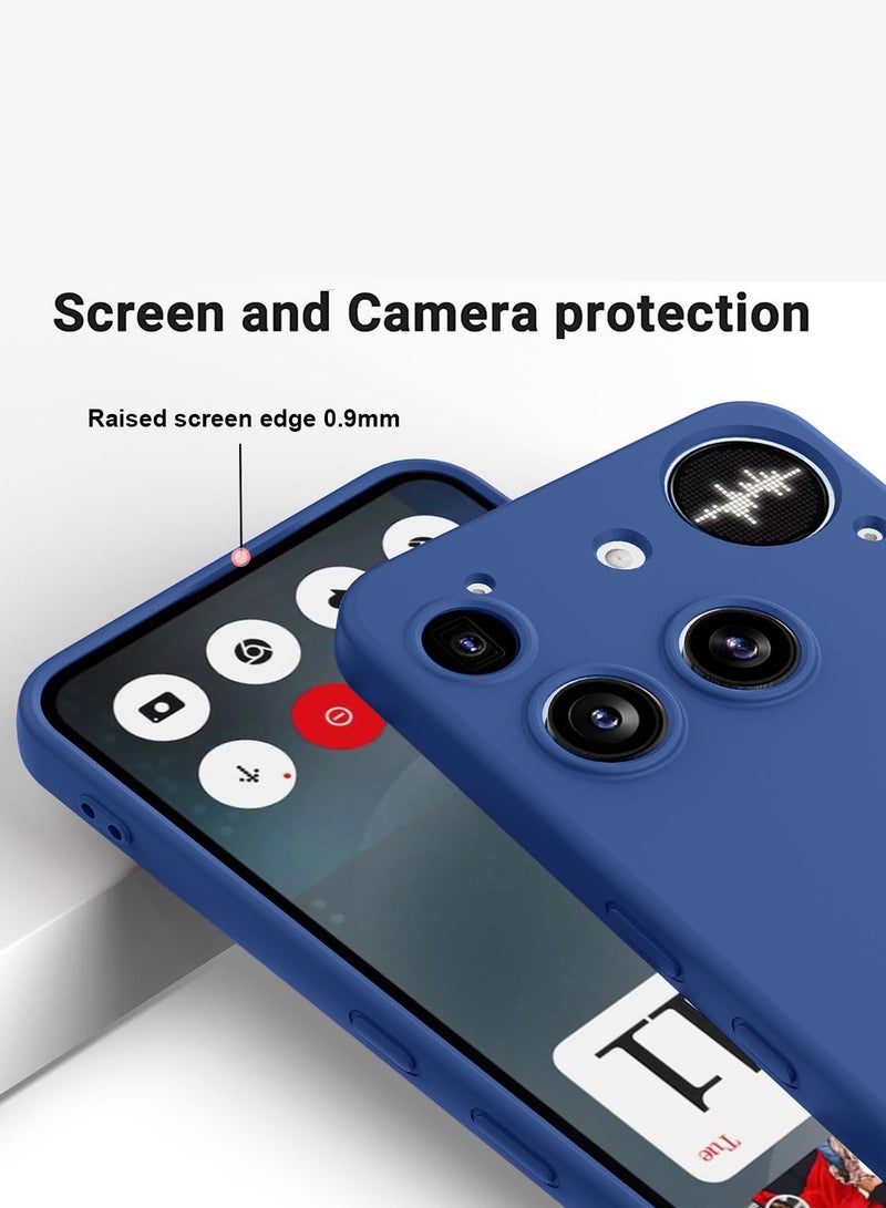 دبليو تيك غطاء هاتف ناثينج (3) 5G 2025 من السيليكون السائل الناعم (MCRPSN) - أزرق كحلي - Image 4