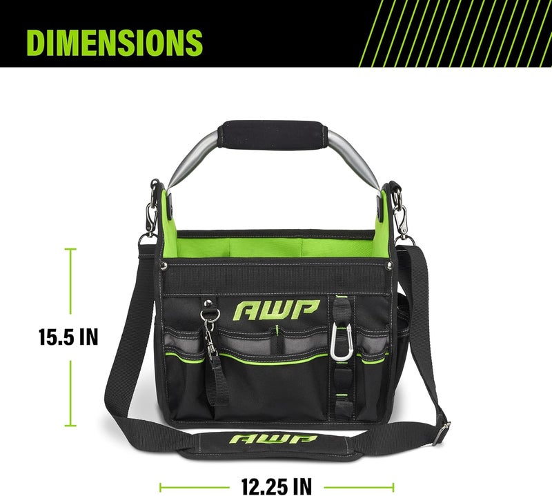 AWP 12 Inch Pro Tool Tote with Rotating Handle for Easy Tool Access, Water-Resistant Construction - Image 4