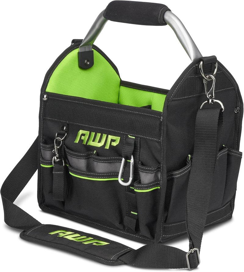 AWP 12 Inch Pro Tool Tote with Rotating Handle for Easy Tool Access, Water-Resistant Construction - Image 1