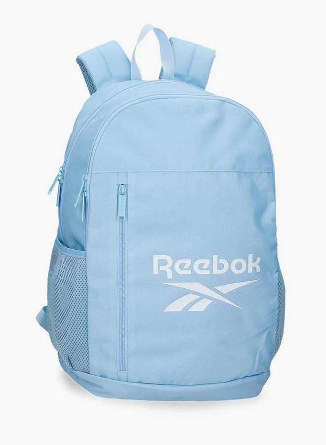 ريبوك Logo Print School Backpack with Adjustable Straps and Zip Closure - 38x19x43 cm