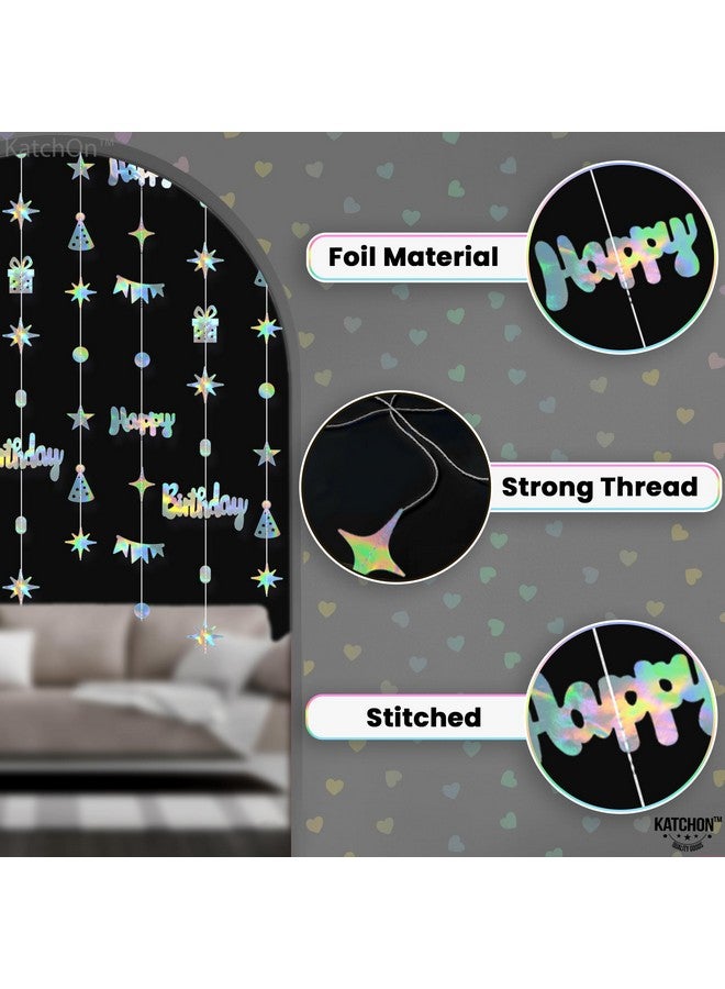 KATCHON كاتش أون، لافتة زينة عيد ميلاد سعيدة متلألئة - 6.5 قدم، عبوة من 8 | زينة فضية معلقة لزينة عيد الميلاد السعيد | زينة حفلات بموضوع ديسكو | لا حاجة لعملها بنفسك - Image 3