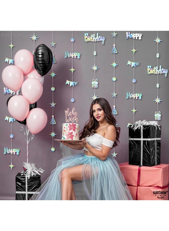 KATCHON كاتش أون، لافتة زينة عيد ميلاد سعيدة متلألئة - 6.5 قدم، عبوة من 8 | زينة فضية معلقة لزينة عيد الميلاد السعيد | زينة حفلات بموضوع ديسكو | لا حاجة لعملها بنفسك - Image 4