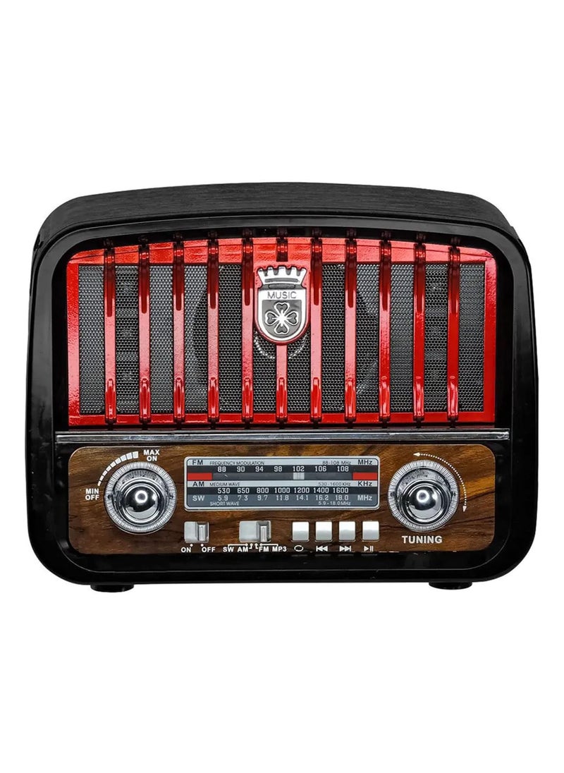 دينكس - راديو محمول HI-FI بثلاث قنوات FM - AM  بلوتوث AUX بطاقة TF قرص فلاش USB ، بطارية قابلة لإعادة الشحن - Image 1