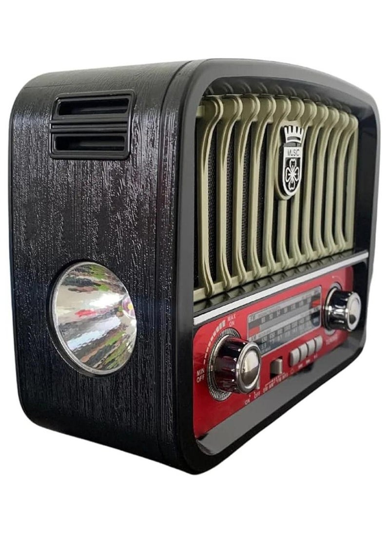 دينكس - راديو محمول HI-FI بثلاث قنوات FM - AM  بلوتوث AUX بطاقة TF قرص فلاش USB ، بطارية قابلة لإعادة الشحن - Image 1