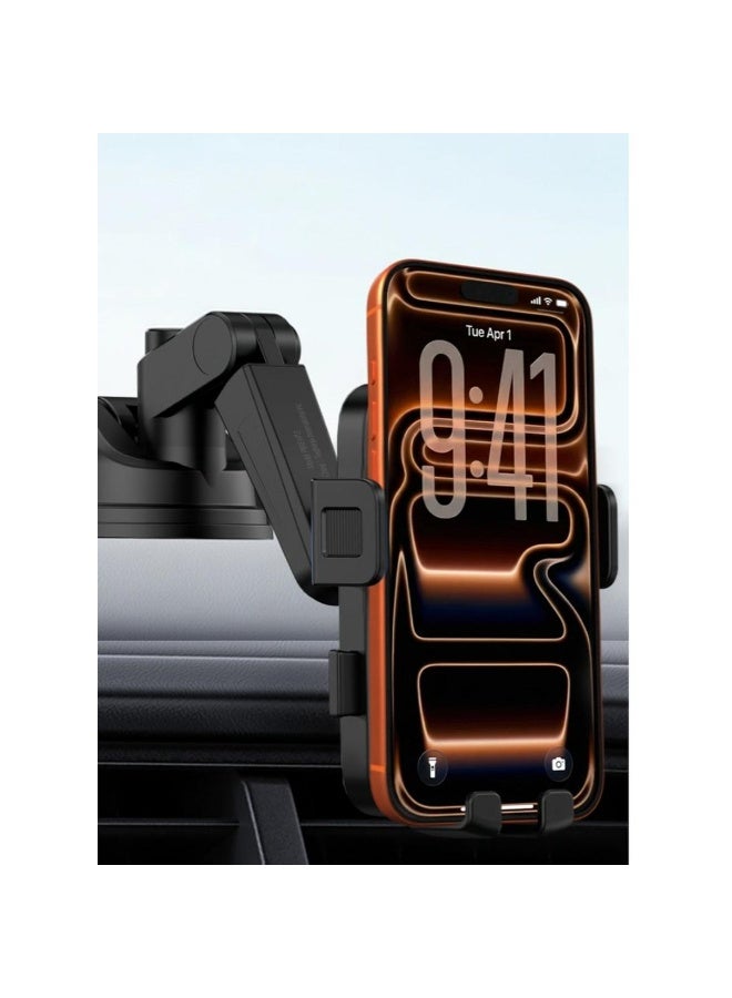 Porodo Blue Cradle Suction Car Phone Holder Multi Surface Mount Adjustable 4.5 to 6.5 Inch Devices - Image 2