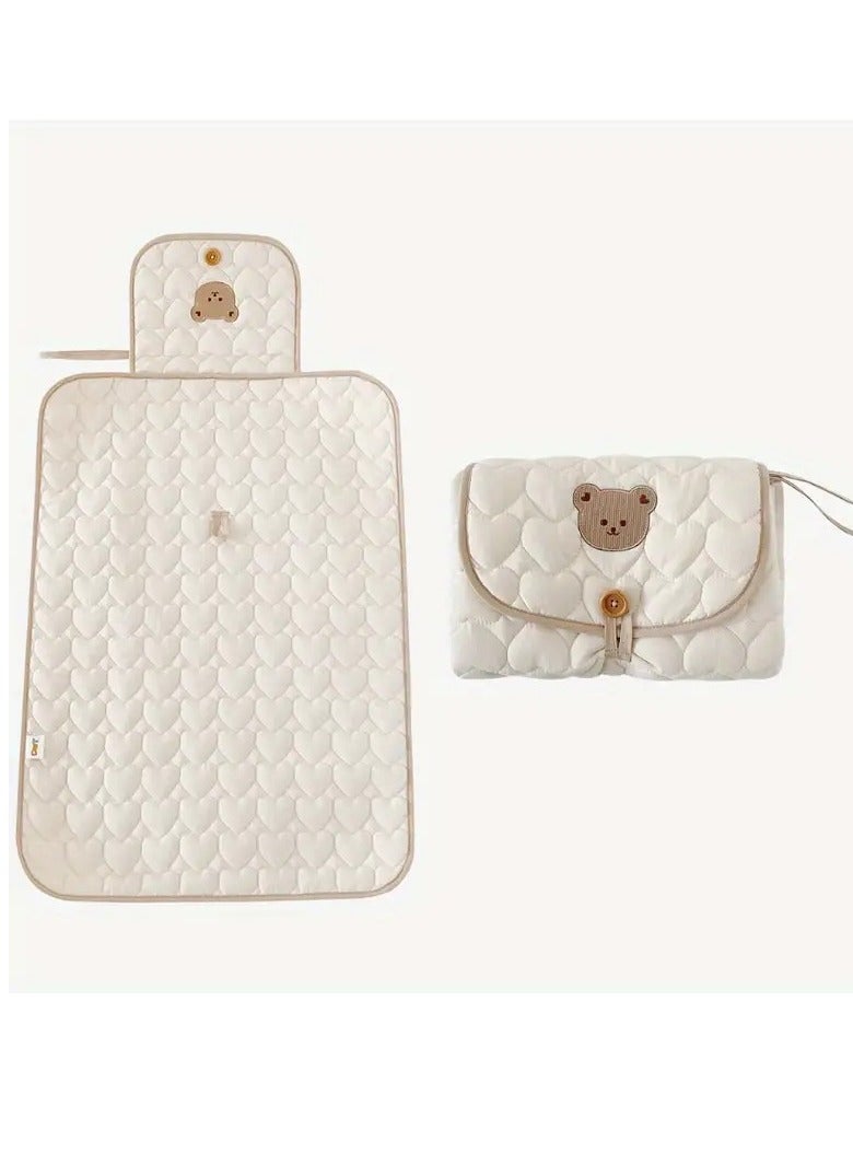 أطفال صغيرة وسادة تغيير الحفاضات المحمولة، وسادة البول ذات الوجهين، سجادة قيلولة قابلة للطي، وسجادة سرير الأطفال مع حبل - مثالية للسفر - Image 1