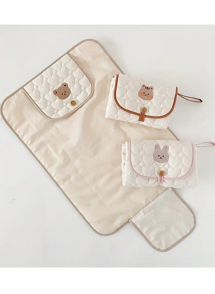 أطفال صغيرة وسادة تغيير الحفاضات المحمولة، وسادة البول ذات الوجهين، سجادة قيلولة قابلة للطي، وسجادة سرير الأطفال مع حبل - مثالية للسفر - Image 2