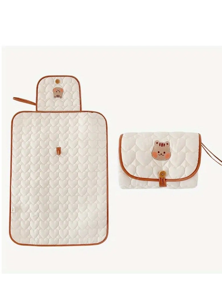 أطفال صغيرة وسادة تغيير الحفاضات المحمولة، وسادة البول ذات الوجهين، سجادة قيلولة قابلة للطي، وسجادة سرير الأطفال مع حبل - مثالية للسفر - Image 5