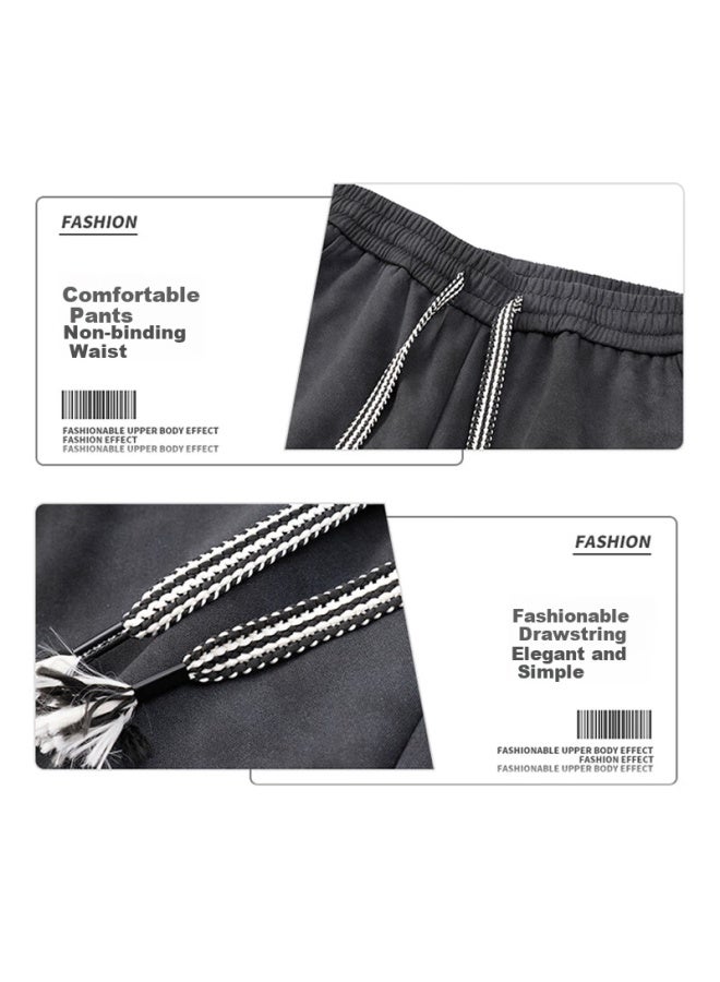 Pull Back Warrior Men's Casual Pants Spring Loose Comfortable All-match Straight Wide Leg Pants Men's Sports Pants Men's Dirty Pants Black - Image 3