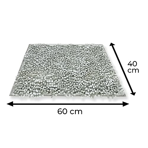 Villedomo Luxury Soft Bath Mat for Bathroom | Anti Skid Bathmat for Home | Dust Resistant | Easy to Clean | Super Absorbent Bathmat Anti Slip | Glaze Silver - 40x60cm - Image 4