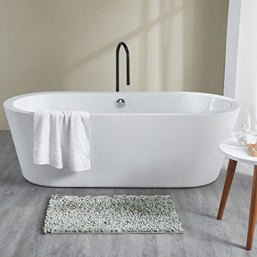 Villedomo Luxury Soft Bath Mat for Bathroom | Anti Skid Bathmat for Home | Dust Resistant | Easy to Clean | Super Absorbent Bathmat Anti Slip | Glaze Silver - 40x60cm - Image 2