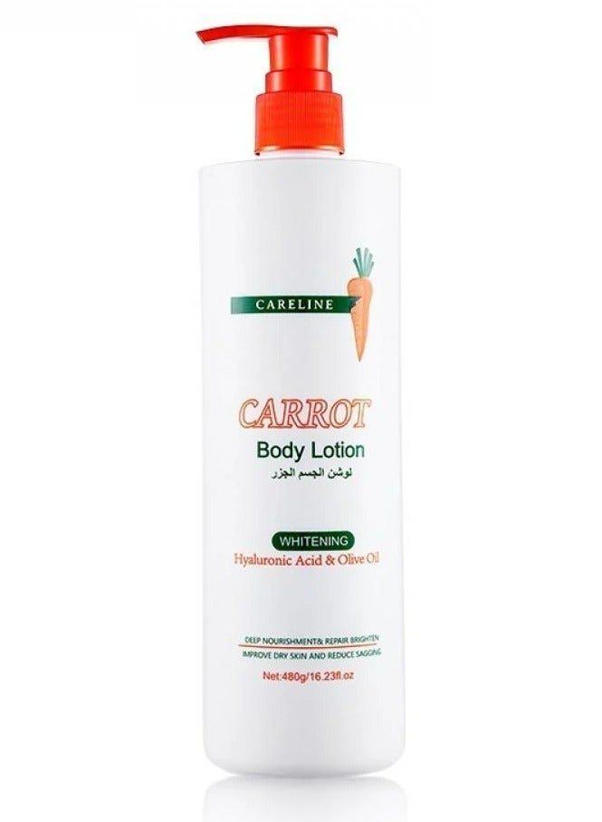 Careline Carrot body lotion for whitening with hyaluronic acid and olive oil 480 G - Image 1