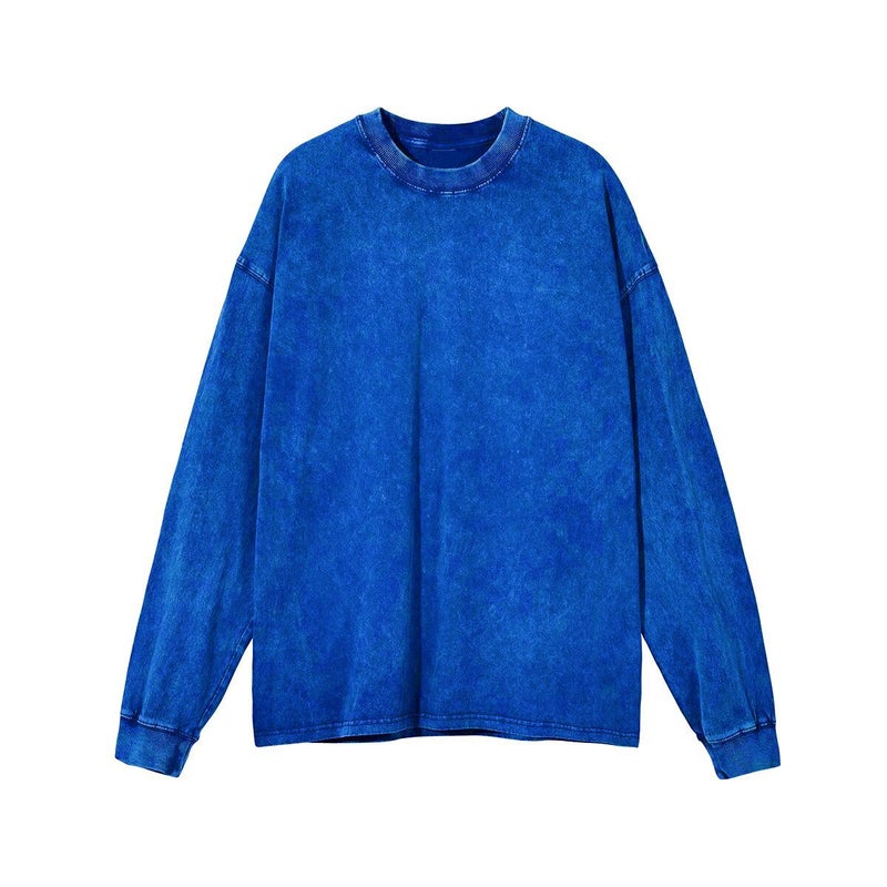 Of 230 Grams Of Pure Cotton Washed Old Collar T-Shirt Men And Women Diy To Map Production - Image 1