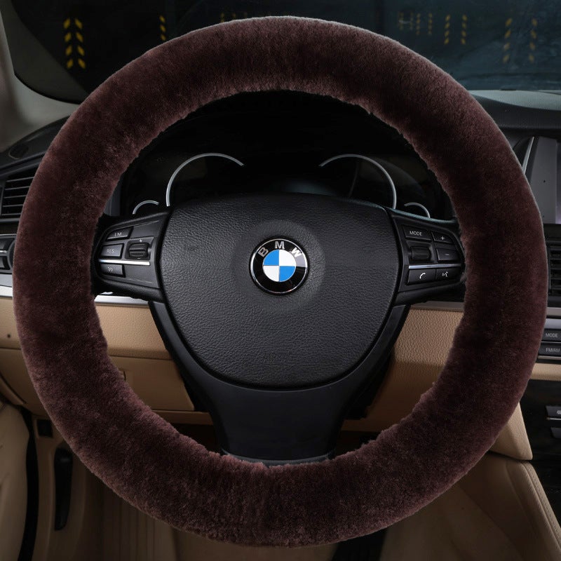 Generic Winter Short Wool Steering Wheel Cover Phosphor  - Image 4