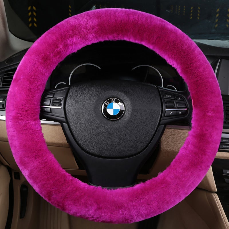 Generic Winter Short Wool Steering Wheel Cover Phosphor  - Image 1