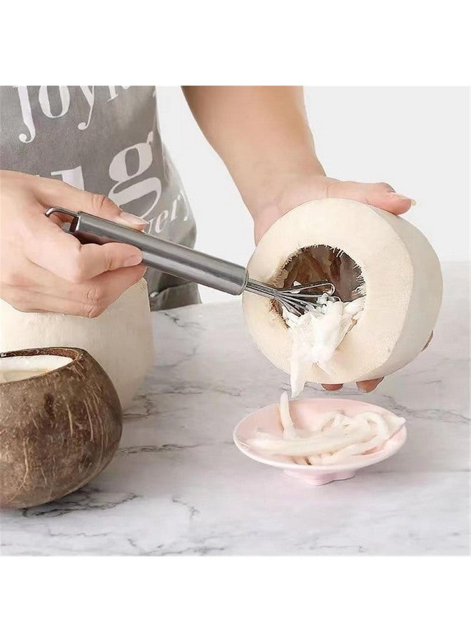 TASKHOUSE مقشرة جوز الهند من الفولاذ المقاوم للصدأ من TASKHOUSE، قاطع لحم، كاشط لإزالة قشور السمك، مبشرة متعددة الاستخدامات للفواكه والخضروات (عبوة من 1) - Image 3