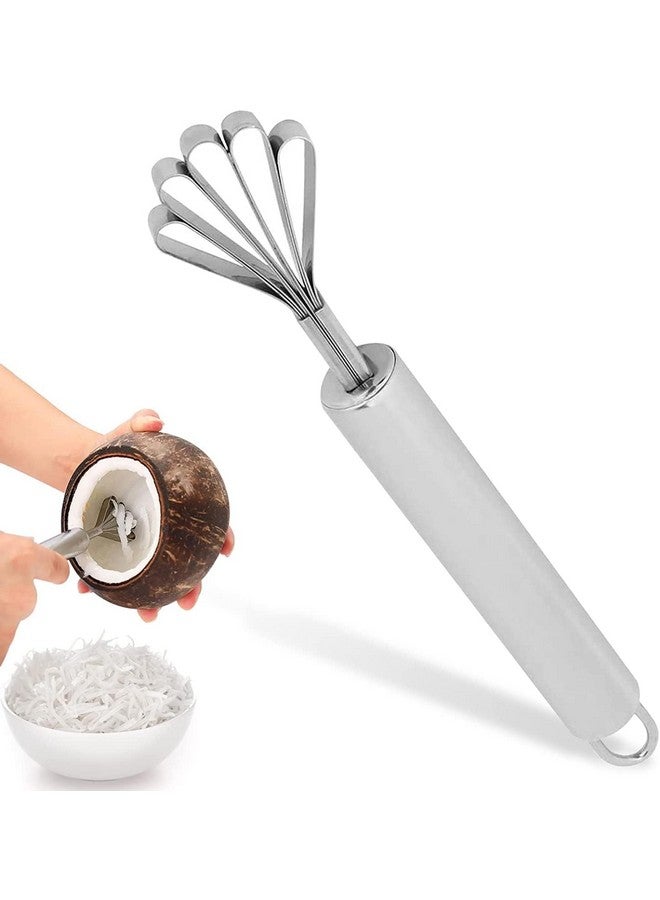 TASKHOUSE مقشرة جوز الهند من الفولاذ المقاوم للصدأ من TASKHOUSE، قاطع لحم، كاشط لإزالة قشور السمك، مبشرة متعددة الاستخدامات للفواكه والخضروات (عبوة من 1) - Image 1