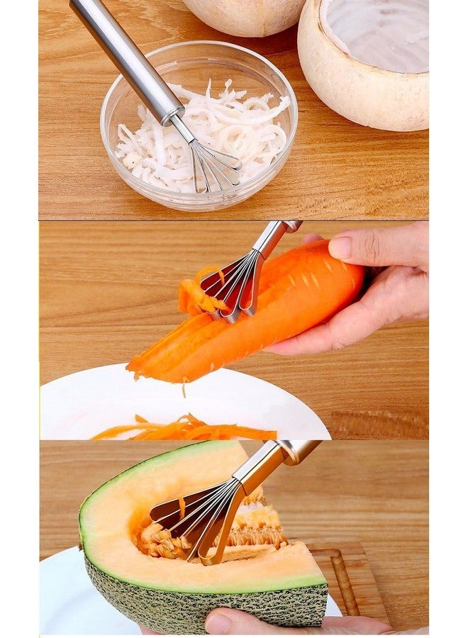 TASKHOUSE مقشرة جوز الهند من الفولاذ المقاوم للصدأ من TASKHOUSE، قاطع لحم، كاشط لإزالة قشور السمك، مبشرة متعددة الاستخدامات للفواكه والخضروات (عبوة من 1) - Image 5