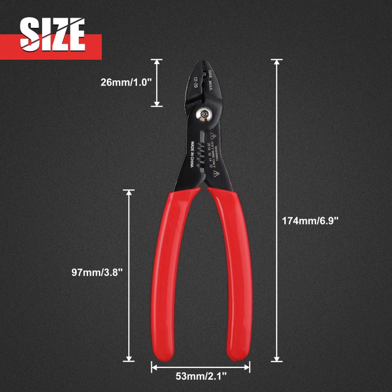GOLD DEER 4 in 1 Wire Crimper Stripper 7 Inches Compact Wire Stripper Multi Purpose Electricians Pliers Professional Electrical Cable Stripping Crimping Tool 12-20 AWG Wire for Household Industrial - Image 3