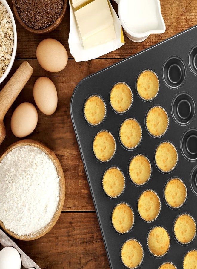 GOTOTOP Cupcake Pan, 48‑Cup Nonstick Mini Round Cupcake Pan Tray Baking Bakeware Cooking Accessory, 48 Cups Muffin and Cupcake Pan, Grey - Image 3