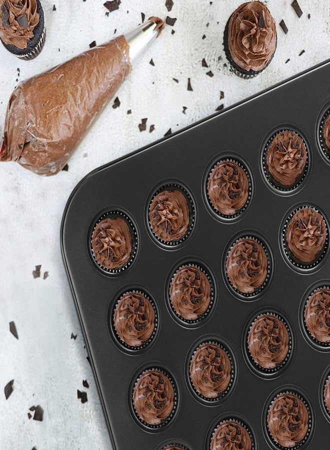 GOTOTOP Cupcake Pan, 48‑Cup Nonstick Mini Round Cupcake Pan Tray Baking Bakeware Cooking Accessory, 48 Cups Muffin and Cupcake Pan, Grey - Image 2