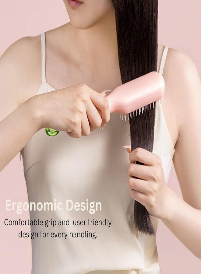 AJKN One-Pull Clean Massage Comb - Self-Cleaning Anti-Static Scalable Hair Brush with Rotating Lift Design | Detangling Hair Styling Tool for Women & Girls (Multicolor) Pack Of 2 - Image 2